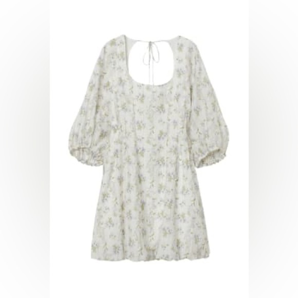 H&M x Brock Collection Floral Balloon Puff Sleeve Mini Dress Sundress Sun Size S - Picture 5 of 16
